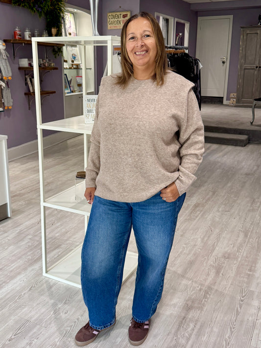 Fransa Noah Jumper - Desert Taupe