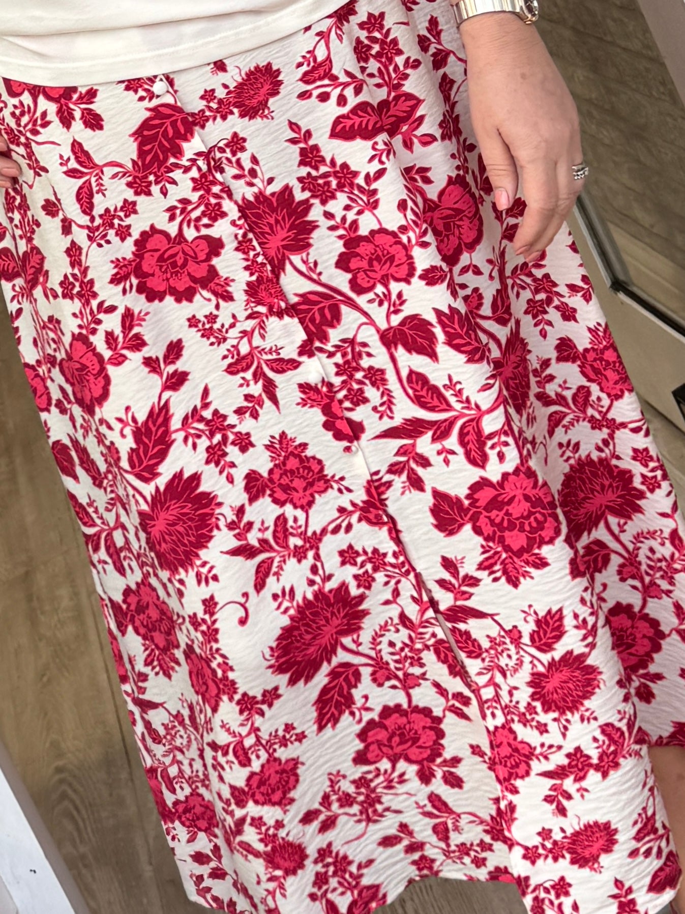 Fransa Hita Skirt - Teaberry Mix