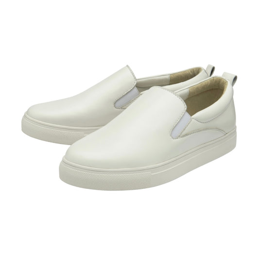 Ravel White Leather Linton Slip-On Shoes