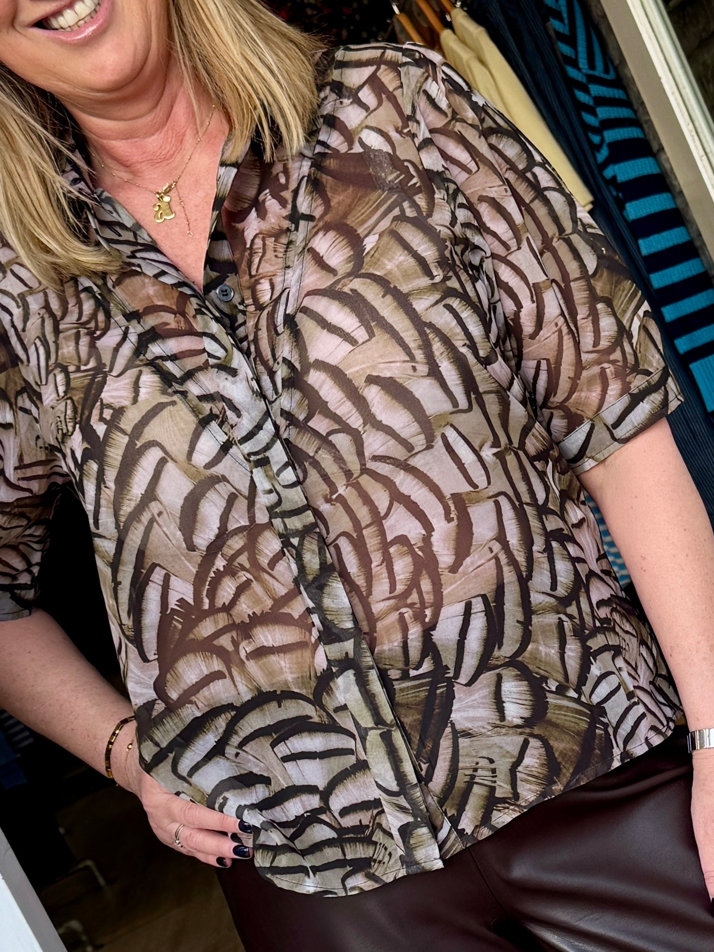 Religion Indium Shirt - Plume Print (Last One Size 16)
