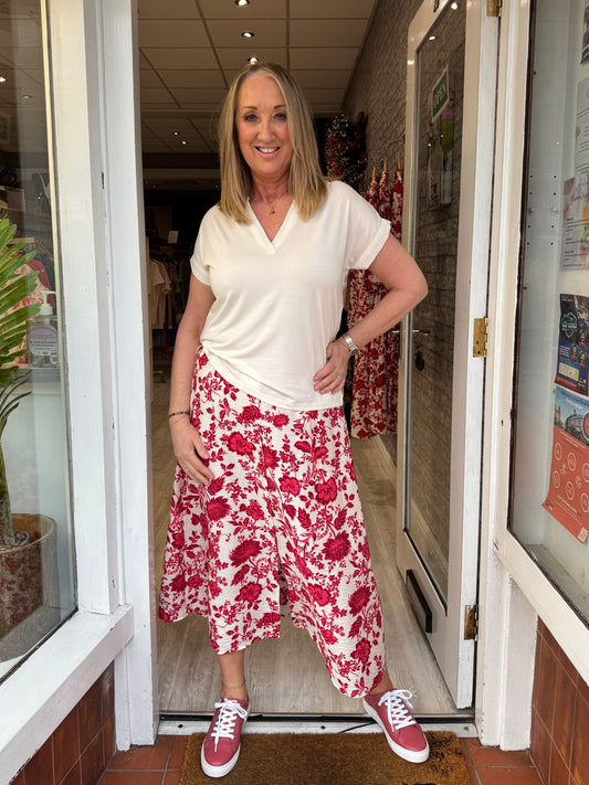 Fransa Hita Skirt - Teaberry Mix