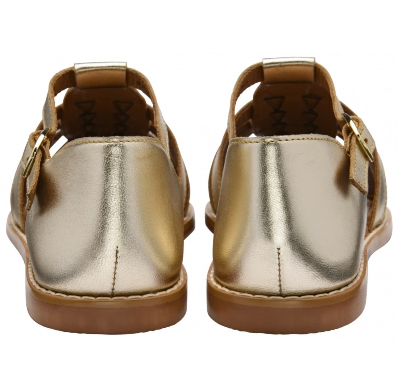 Ravel Gold Foil Leather Swale Fisherman Sandals