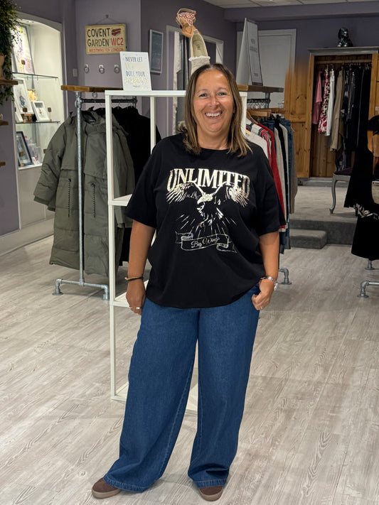 Fransa Haisley T-Shirt - Black Metal