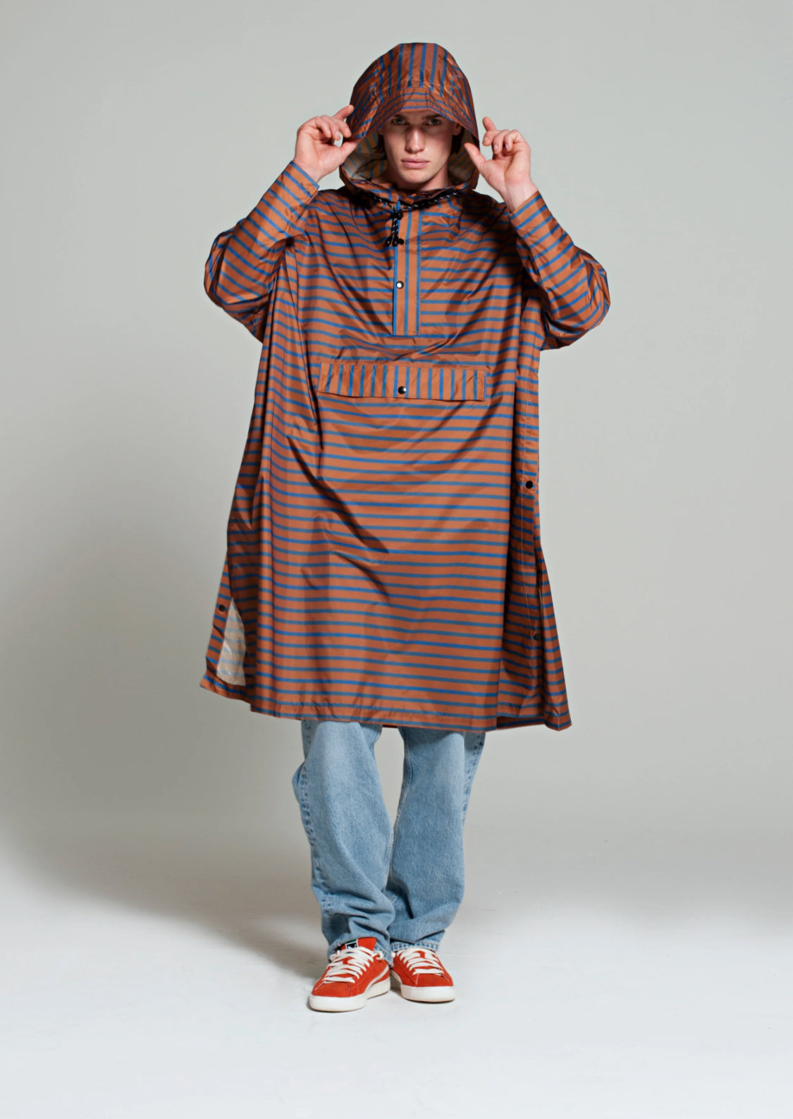 Rainkiss Poncho - Breton Blue