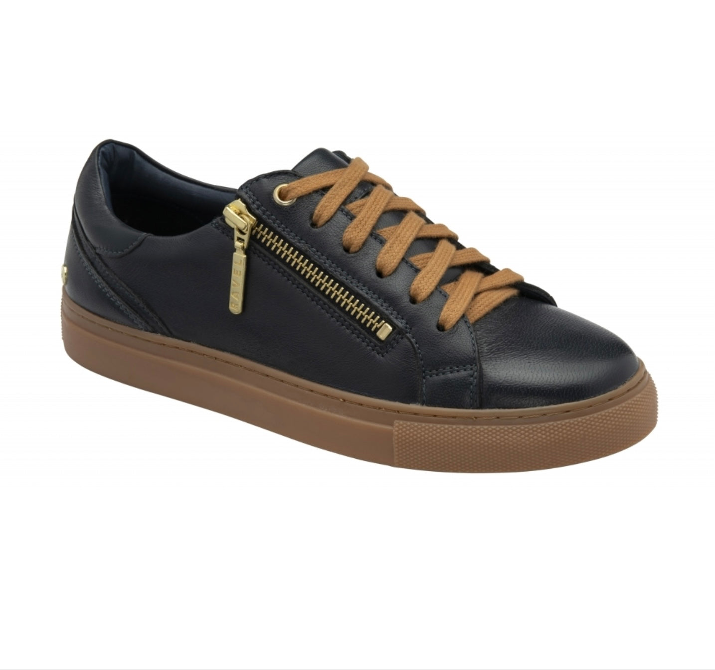 Ravel Navy Leather Gage Trainers