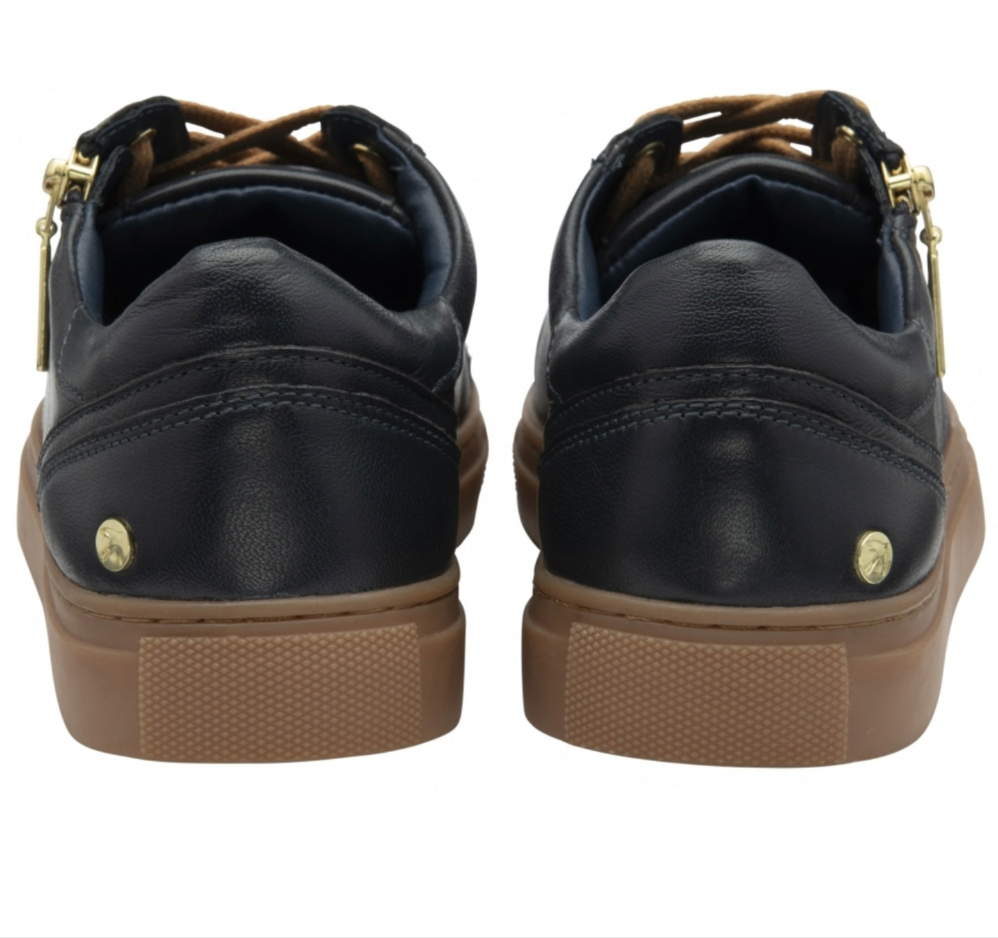Ravel Navy Leather Gage Trainers