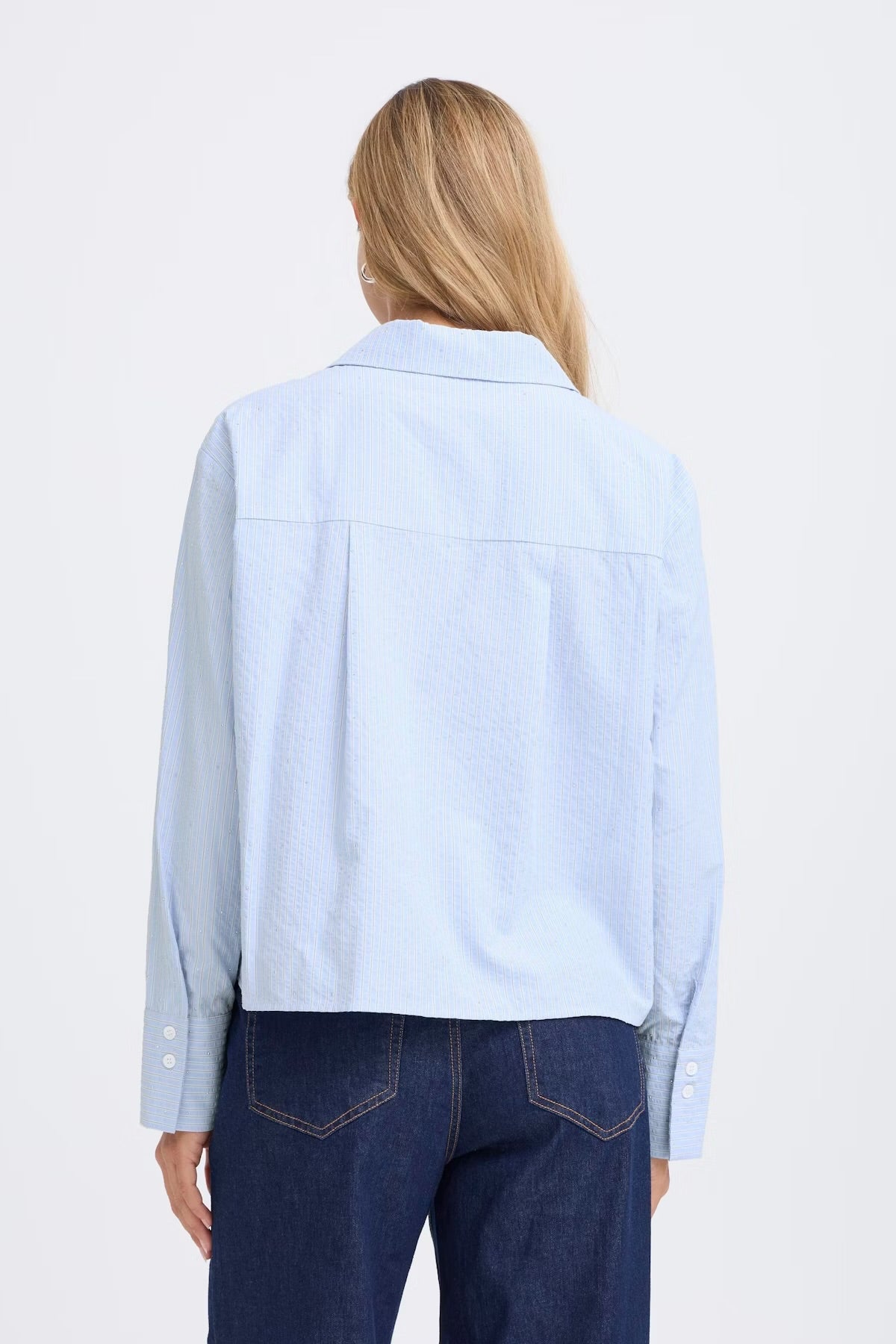 Fransa Rina Shirt - Heather Blue Stripe