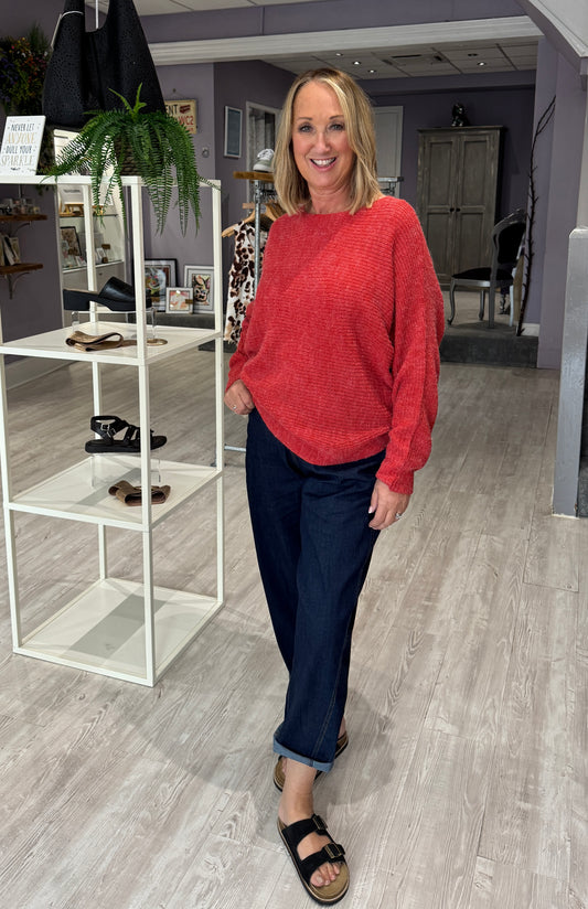 Fransa Eretta Pullover - Mars Red Melange