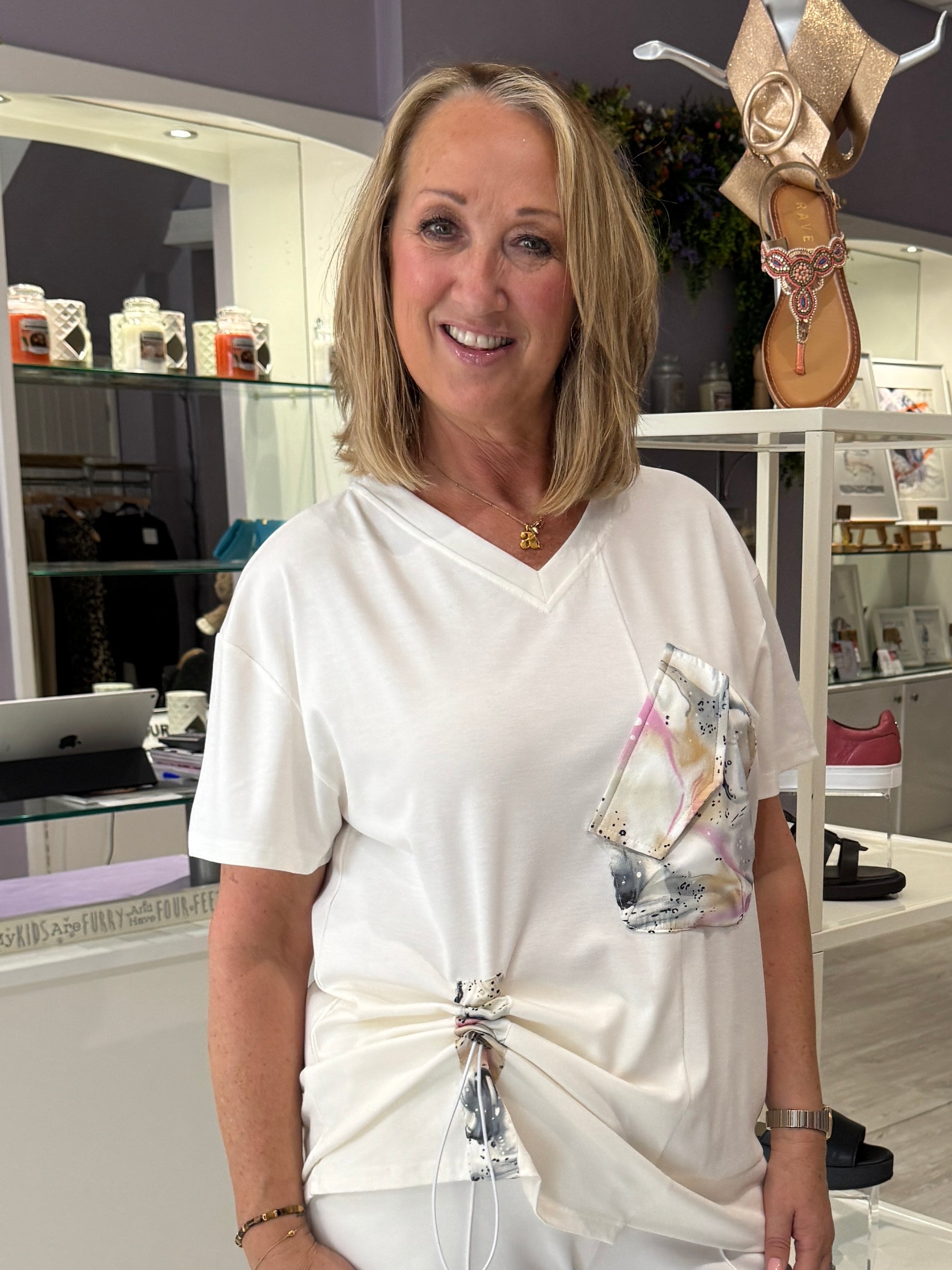 Womens white t-shirt v-neck