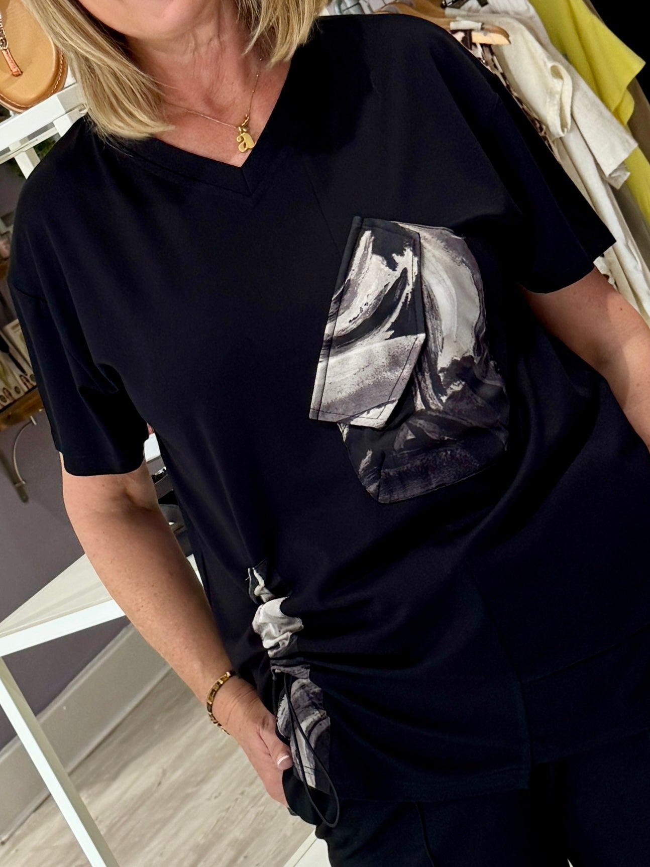 Womens black v-neck t-shirt