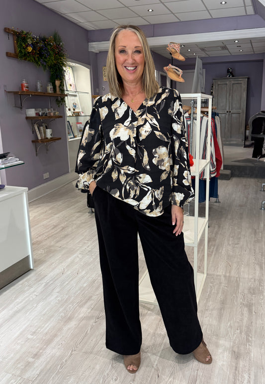 Fransa Ariana Blouse 13 - Floral Black