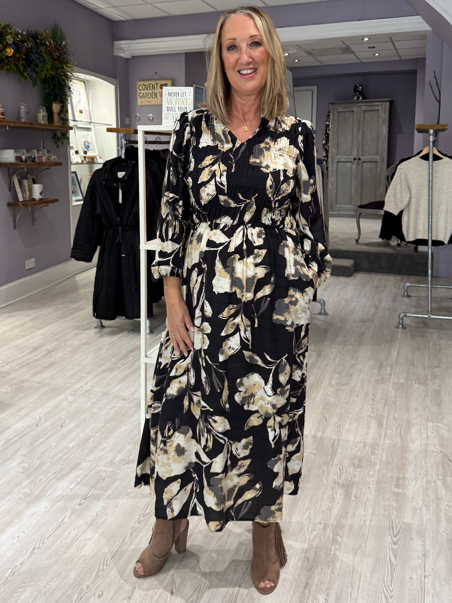 Fransa Ariana Dress - Floral Black