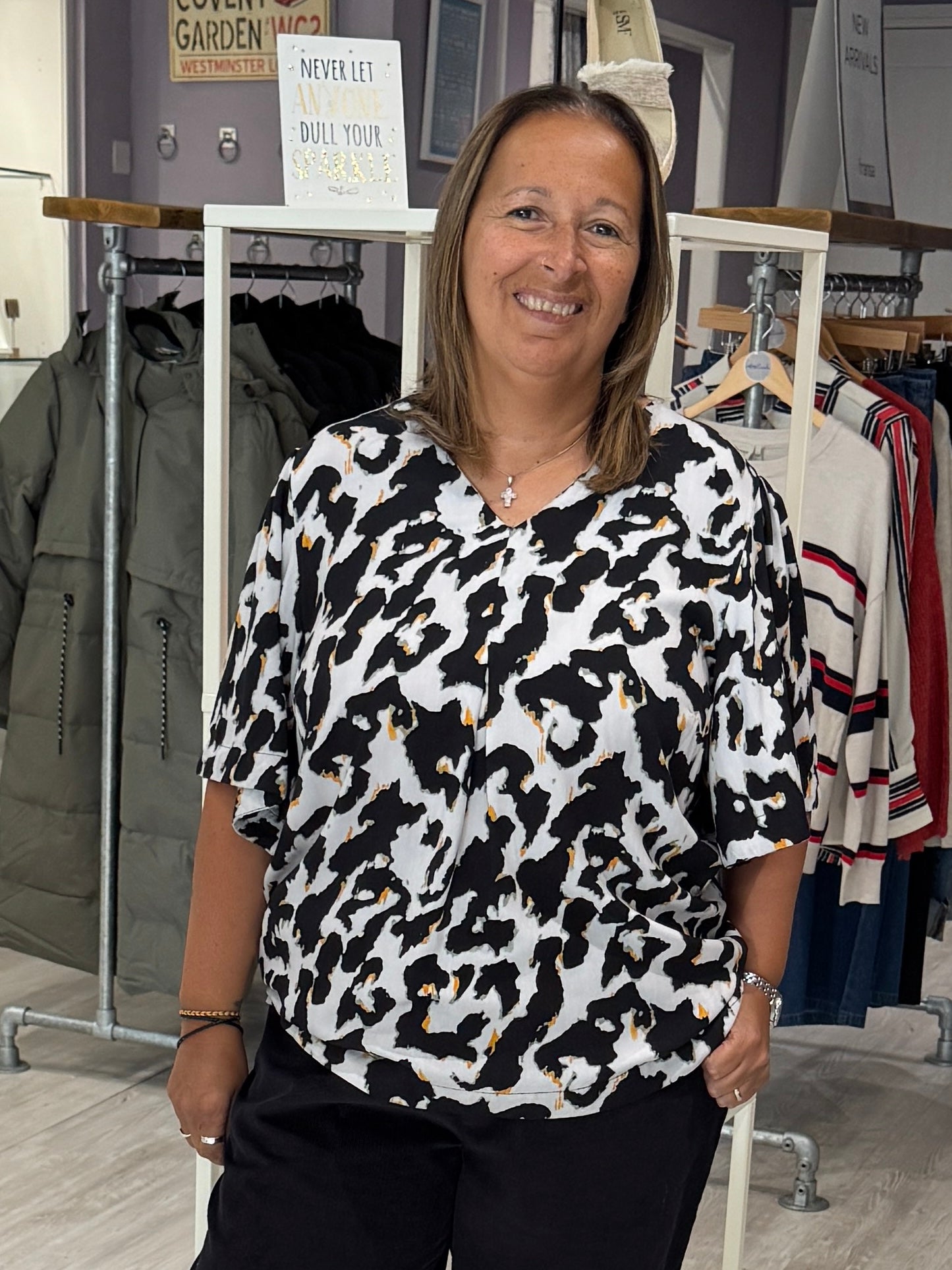 Saint Tropez Marca Blouse - Orchid Painted Leopard