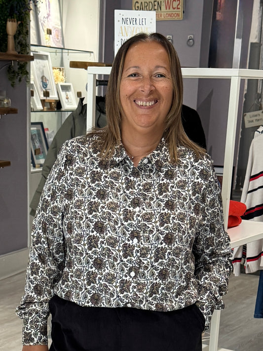 Fransa Gladis Shirt 2 - Pumicestone Paisley