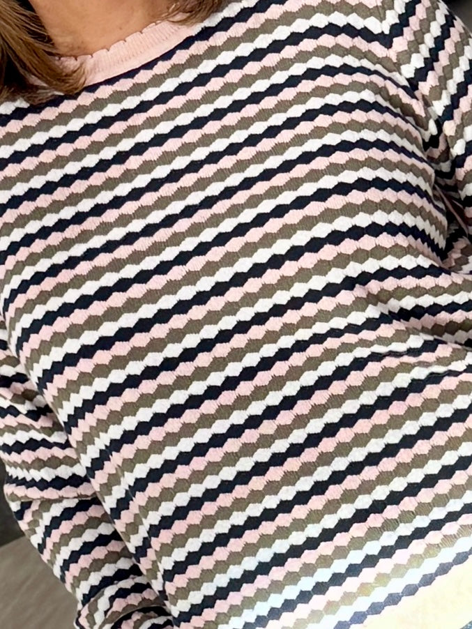 Fransa Caia Jumper - Rose Smoke Stripe
