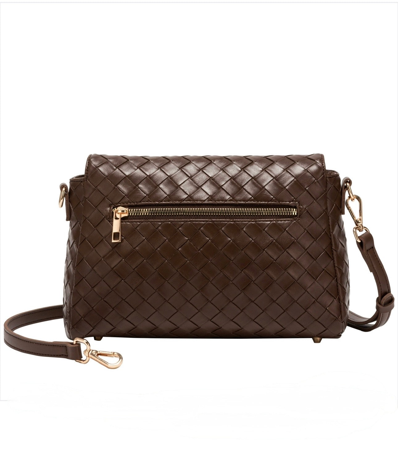 Every Other Flap Over Shoulder Clutch Cross Body Bag - Brown