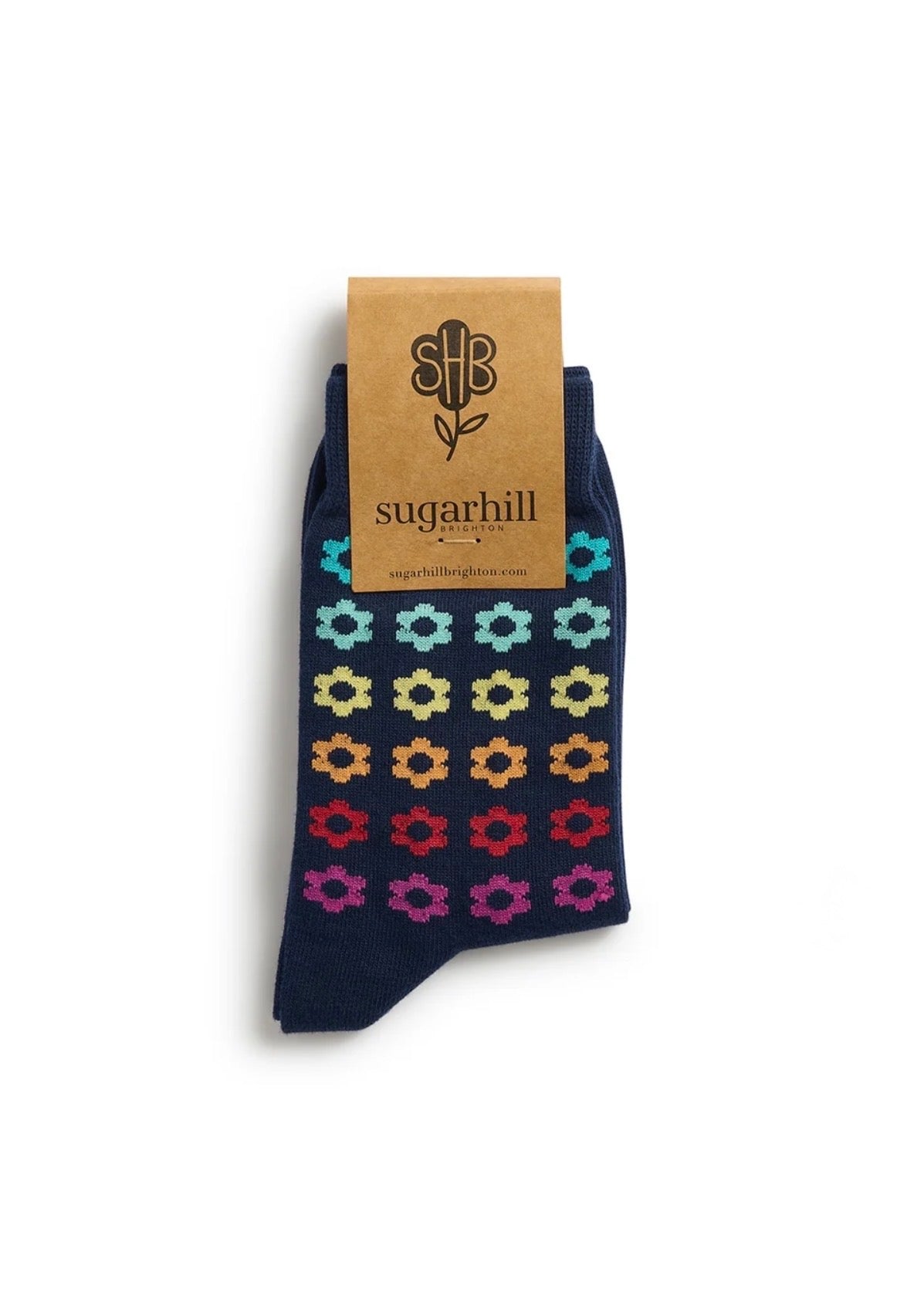 Sugarhill Brighton Socks - Navy Flowers