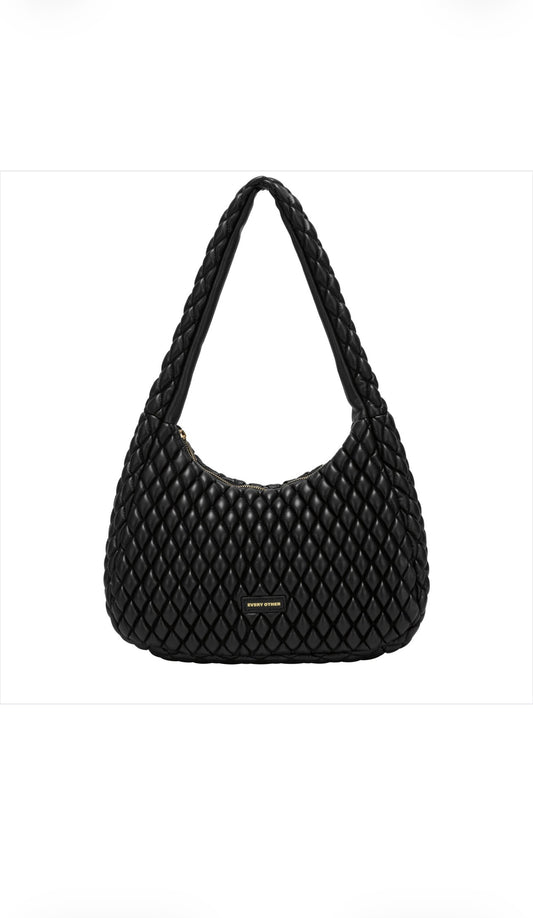 Every Other Quilted Shoulder Bag - Black
