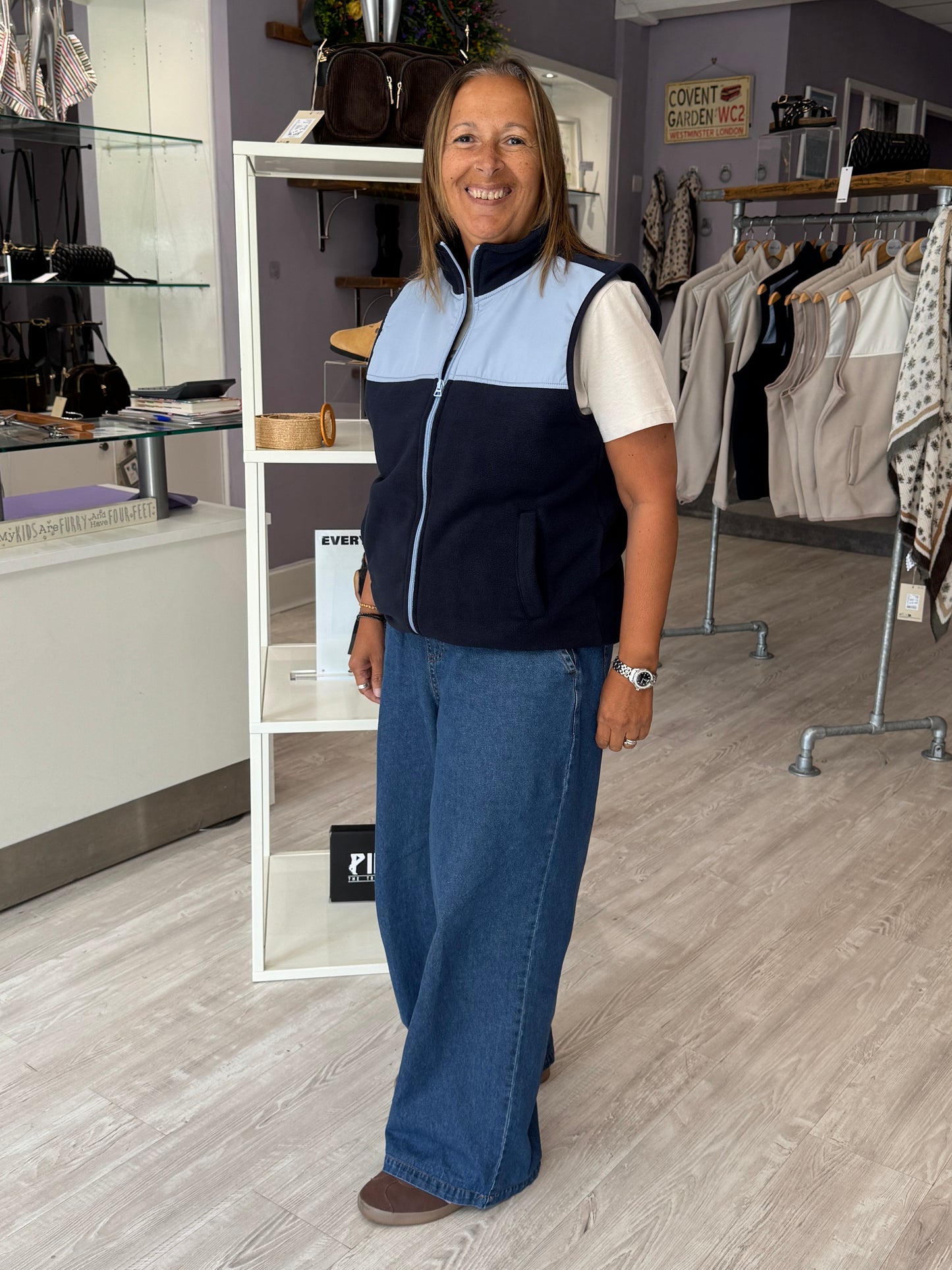 Fransa Flea Gilet - Navy Blazer
