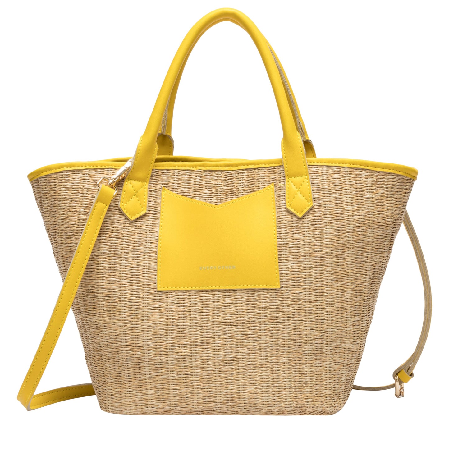 Every Other Twin Strap Large Tote Style Bag - Yellow