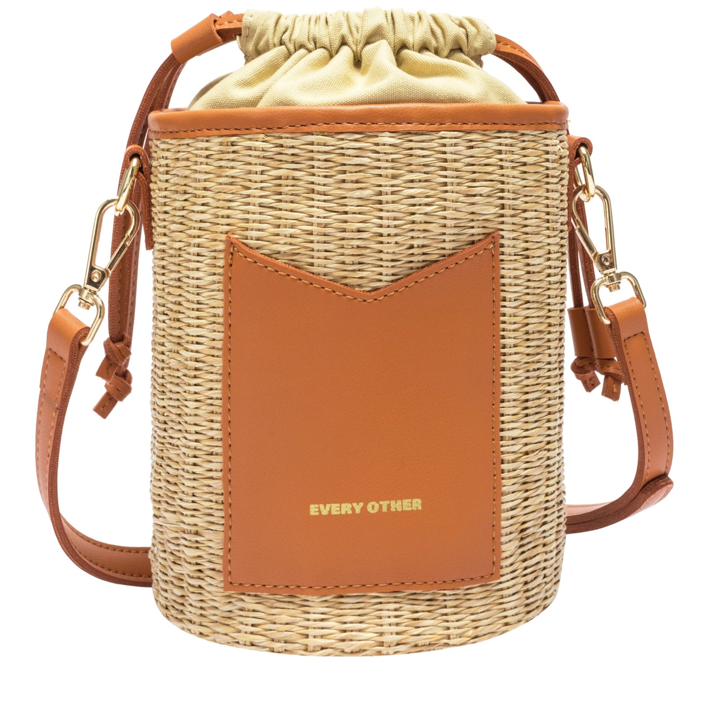 Every Other Drawstring Top Shoulder Bag - Tan