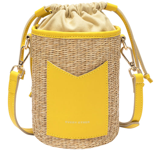 Every Other Drawstring Top Shoulder Bag - Yellow