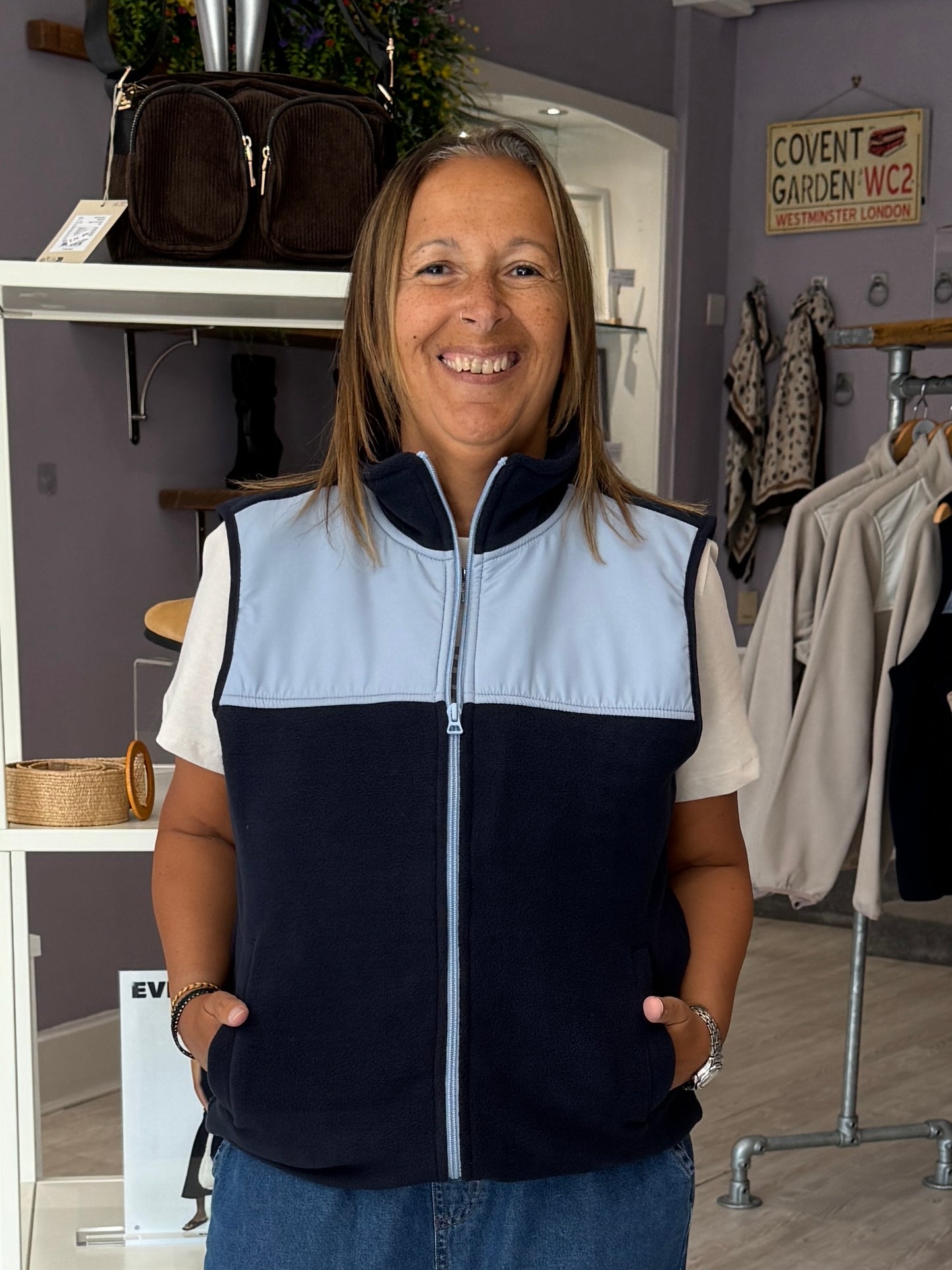 Fransa Flea Gilet - Navy Blazer