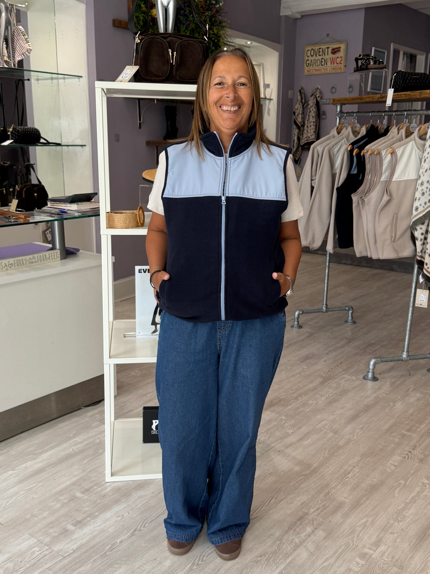 Fransa Flea Gilet - Navy Blazer