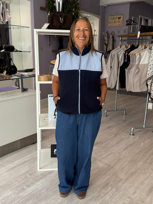 Fransa Flea Gilet - Navy Blazer