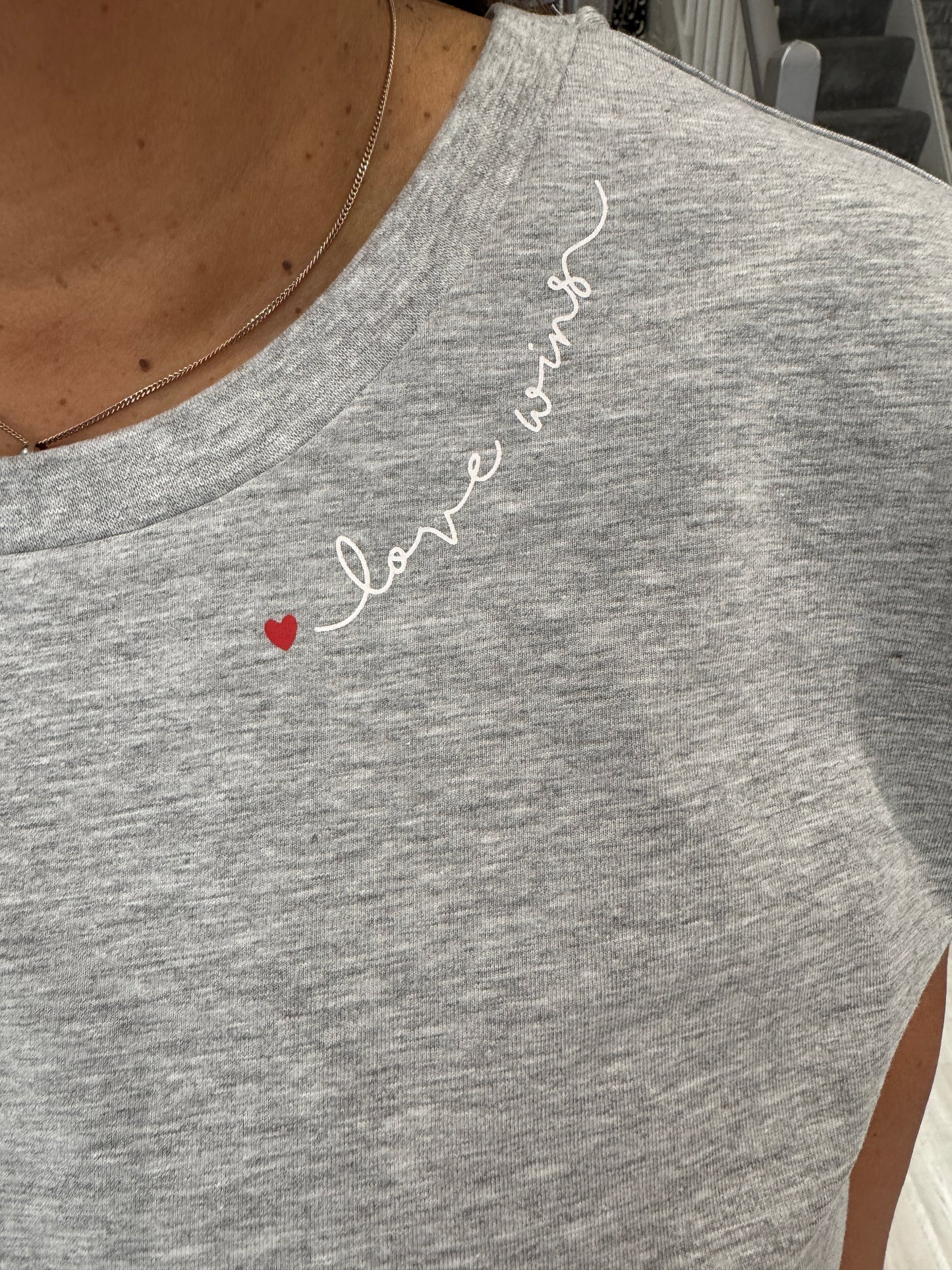 Fransa zaShoulder T-Shirt - Light Grey Melange