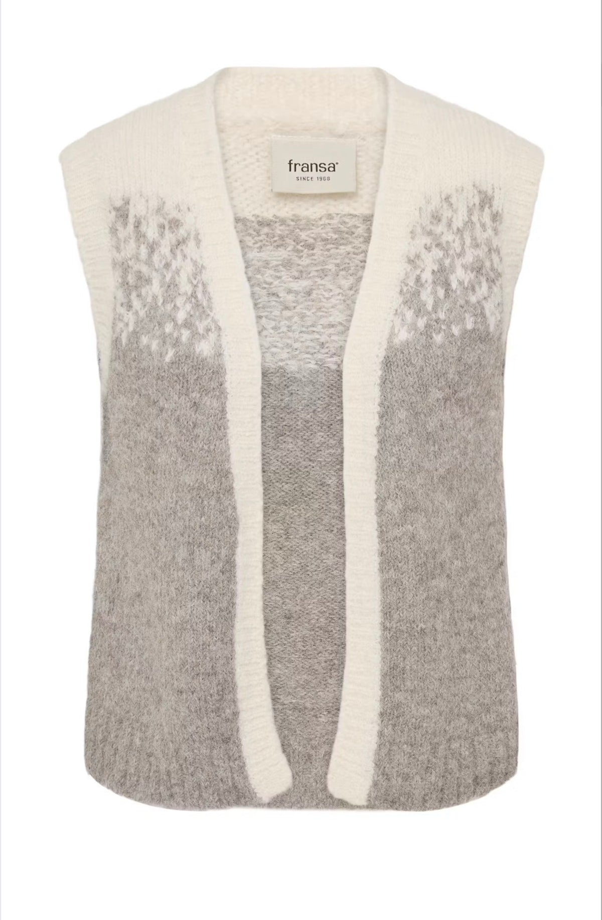 Fransa Tye Waistcoat - Driftwood Mix/Grey