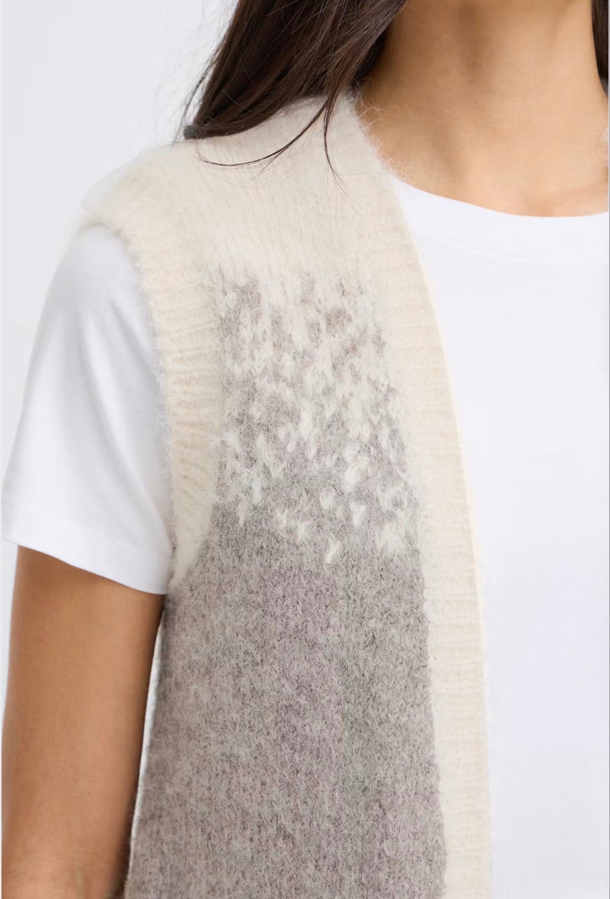Fransa Tye Waistcoat - Driftwood Mix/Grey