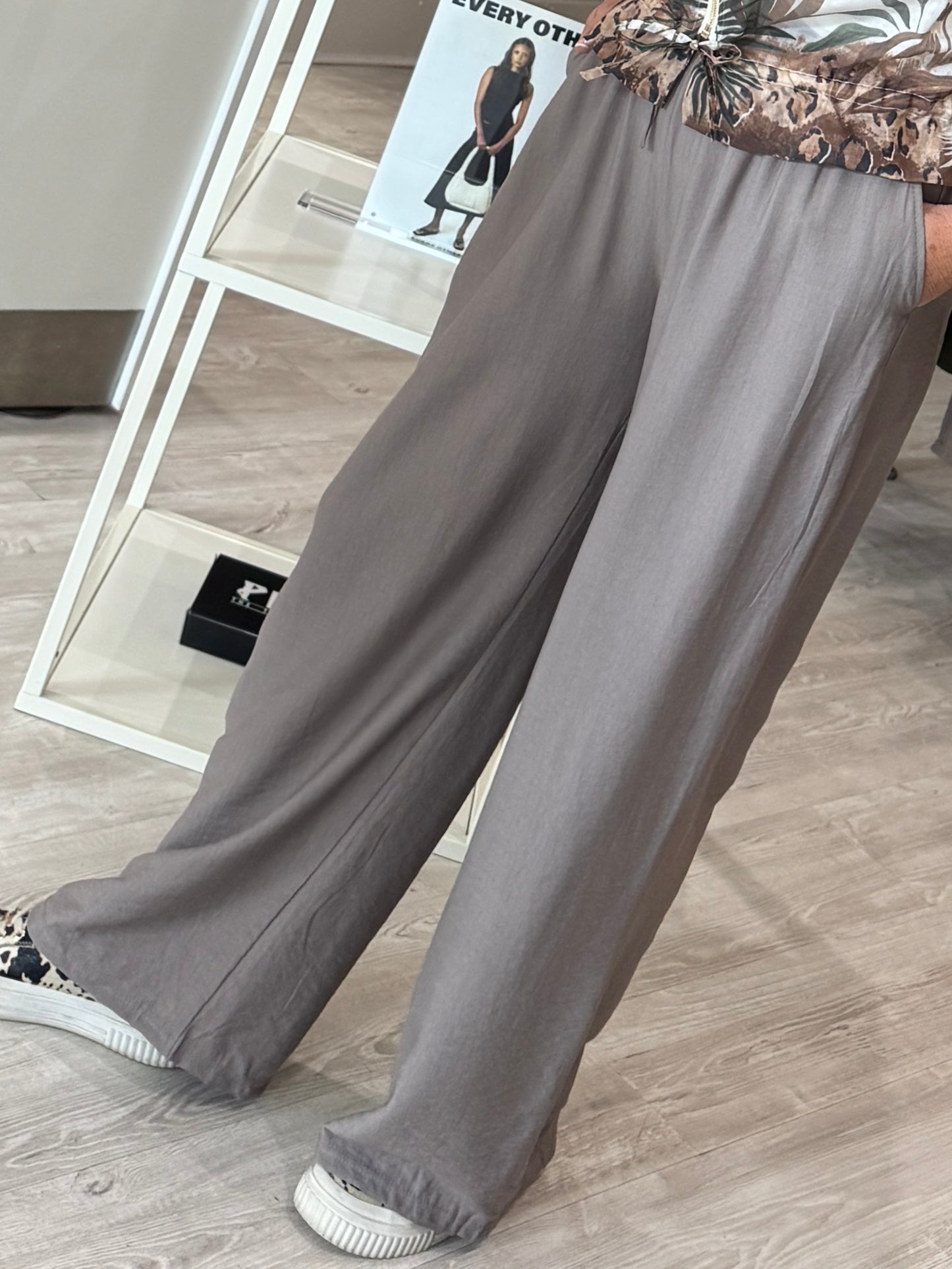 Eden Wide Leg Trousers - Mocha