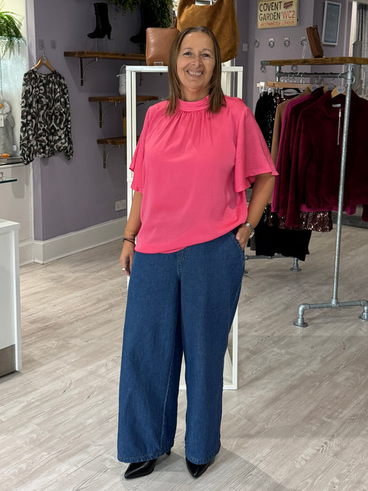 Saint Tropez Aileen Flared Blouse - Honeysuckle