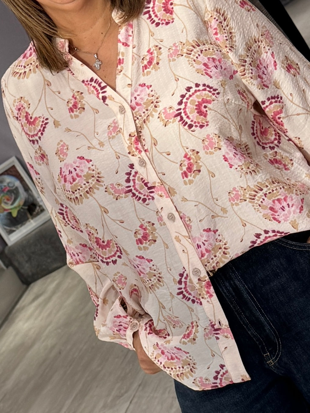 Fransa Kalia Blouse - Orchid Floral