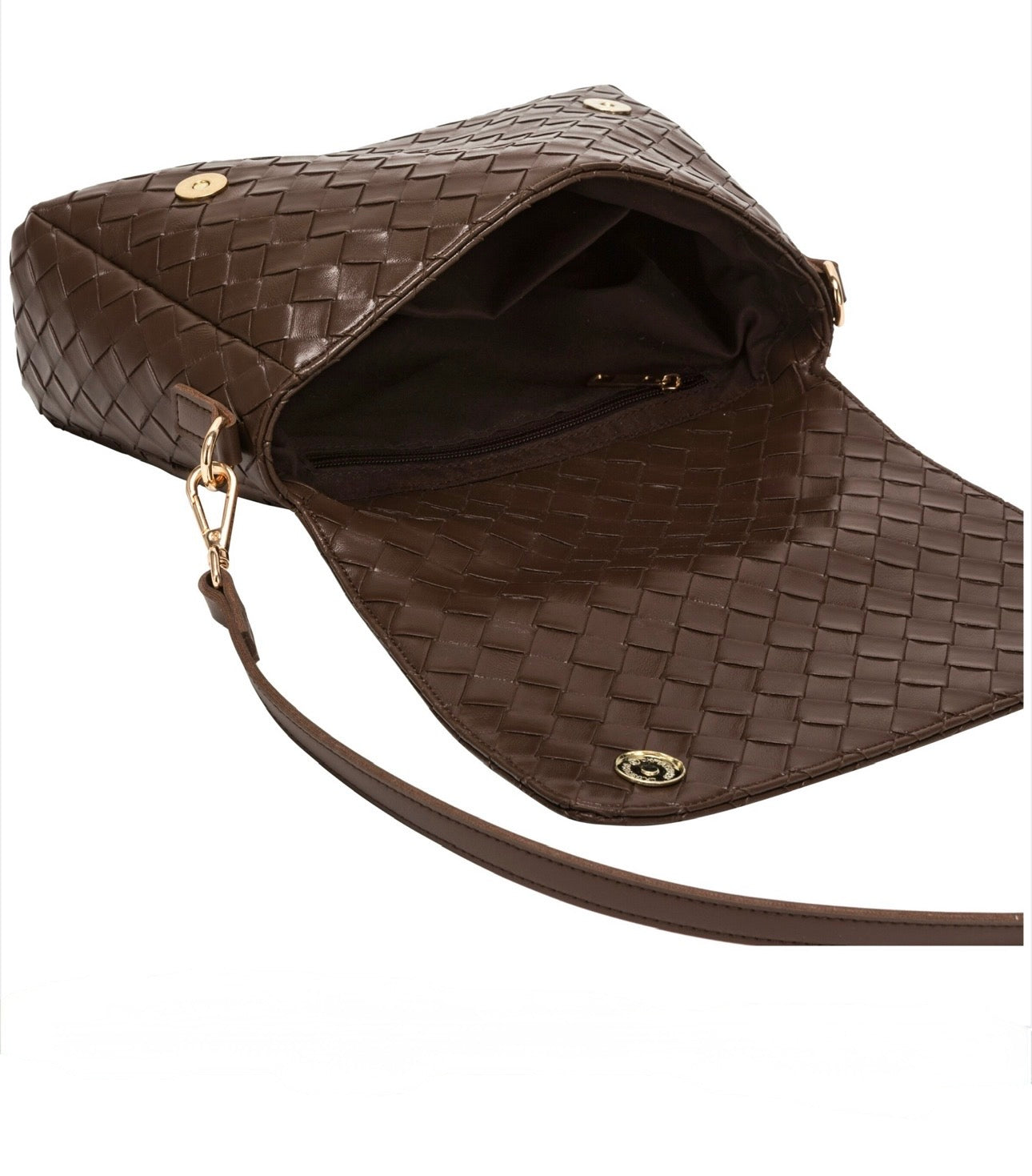 Every Other Flap Over Shoulder Clutch Cross Body Bag - Brown