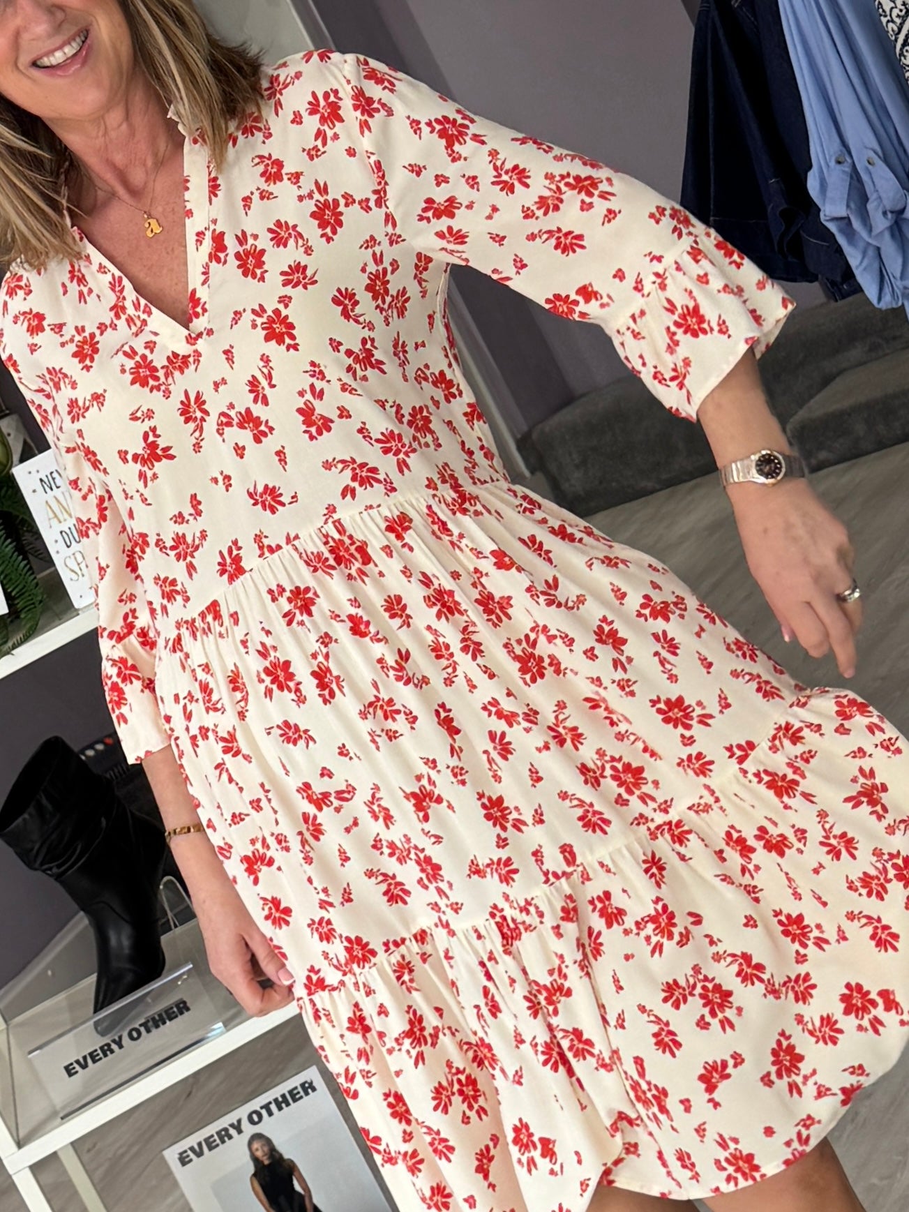 Saint Tropez Eda Dress -  Seedpearl Valiant Daisy