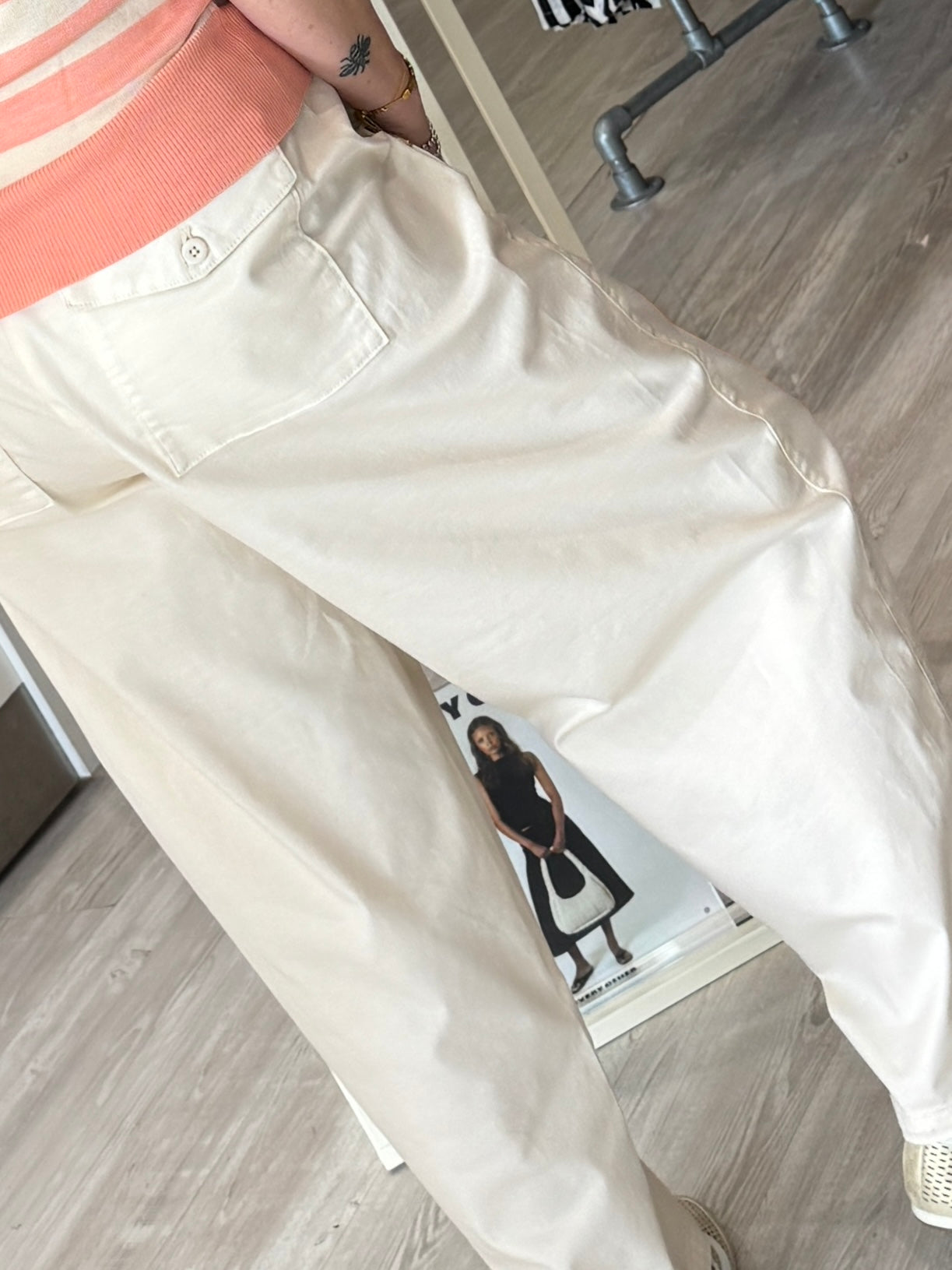 Fransa Twill Trousers - Whisper White