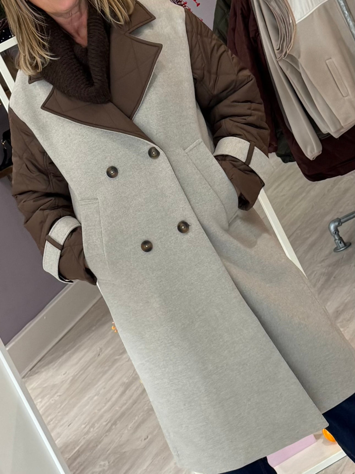 Fransa Ariba Coat - String Mix