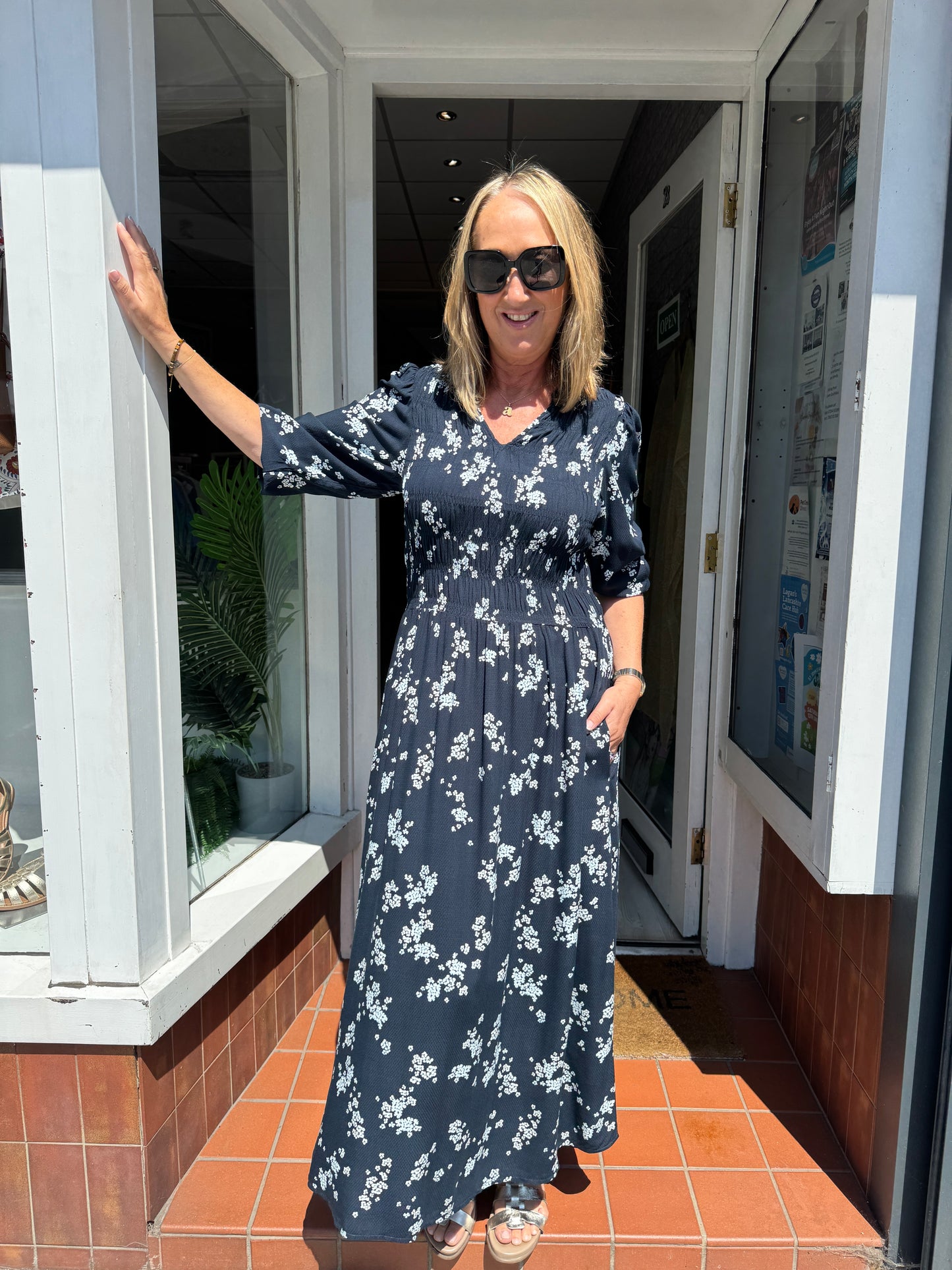 Fransa Lalu Dress - Scatter Floral Salute/Blue