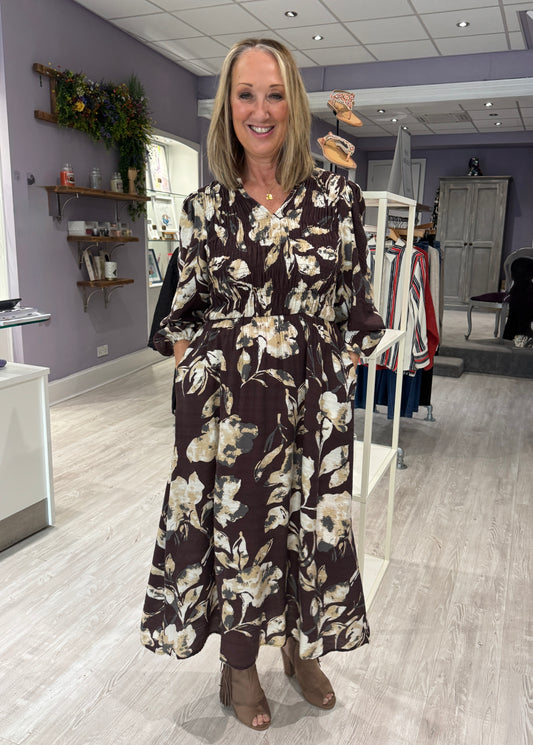 Fransa Ariana Dress - Floral Fudge