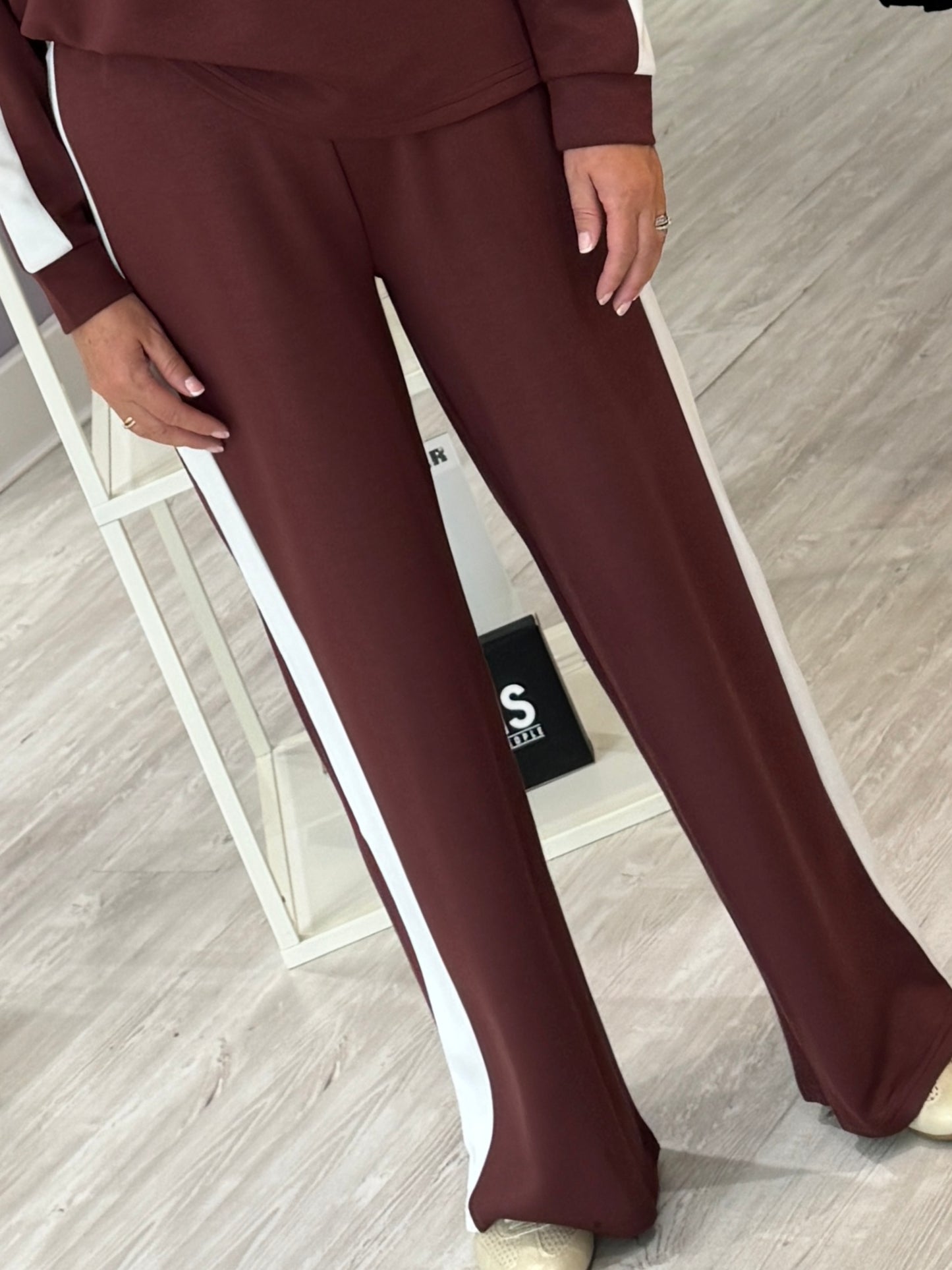 Fransa Aurora Trousers - Rum with White Stripe