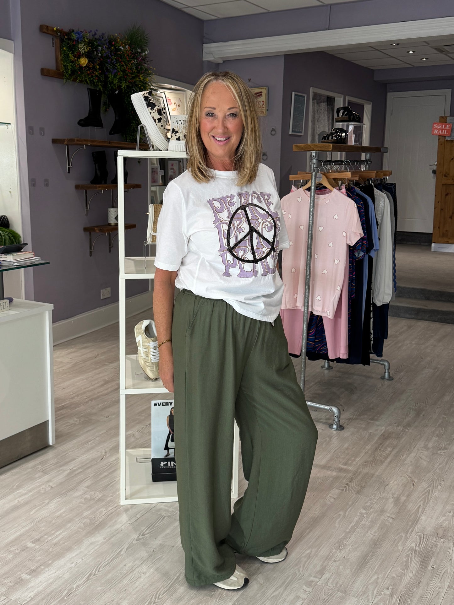 Eden Wide Leg Trousers - Khaki