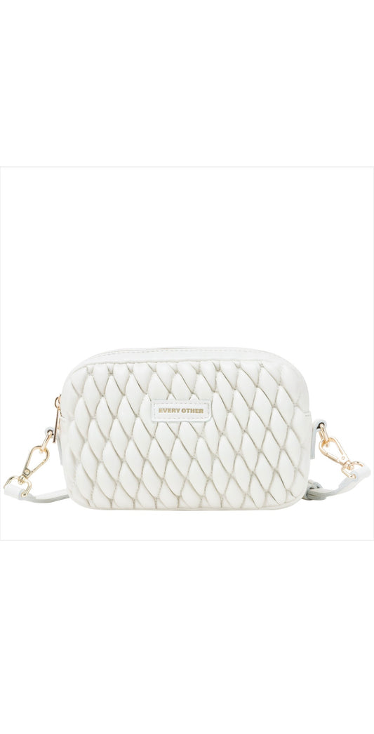 Every Other Quilted Camera Bag - White