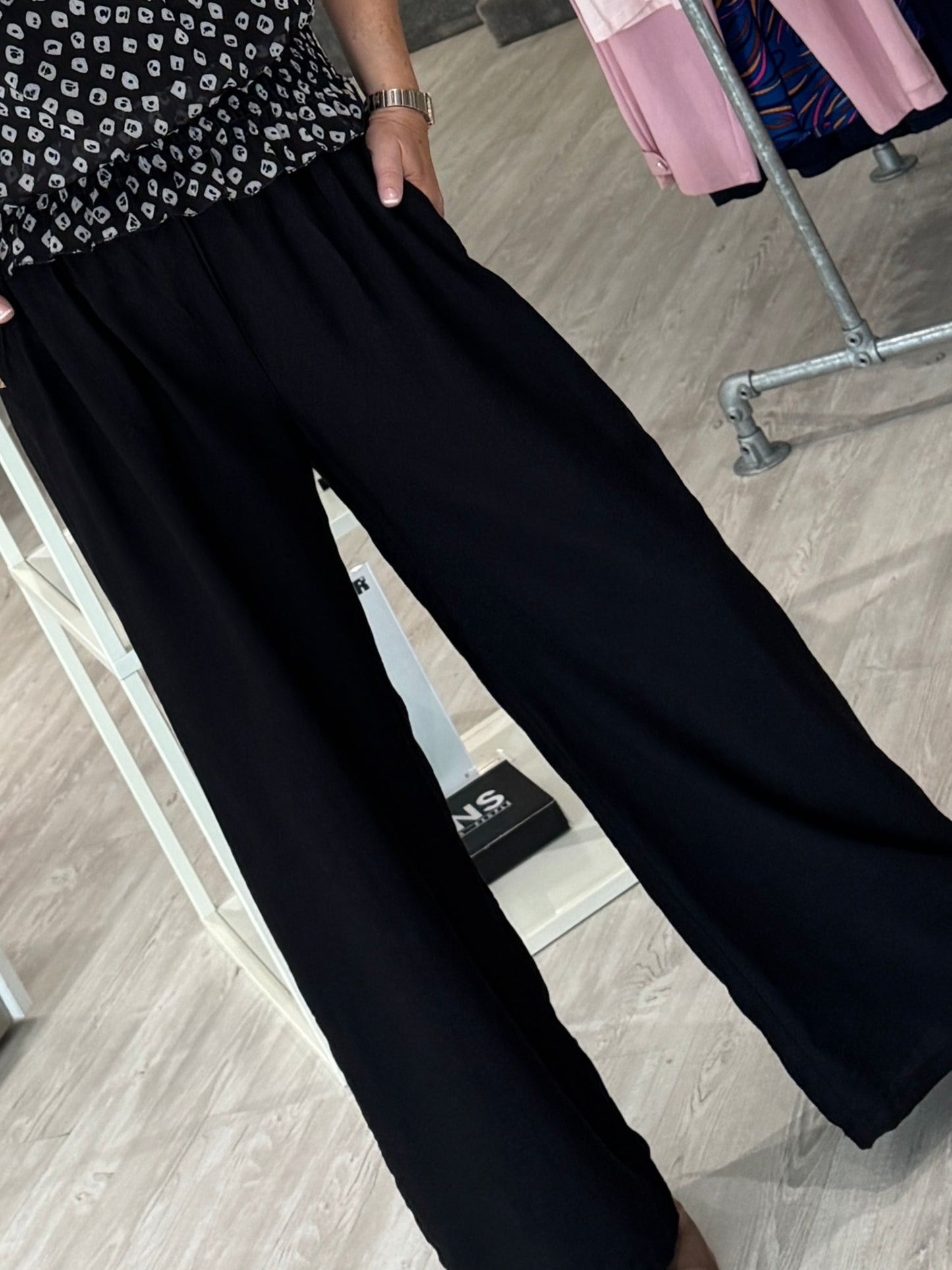 Eden Wide Leg Trousers - Black