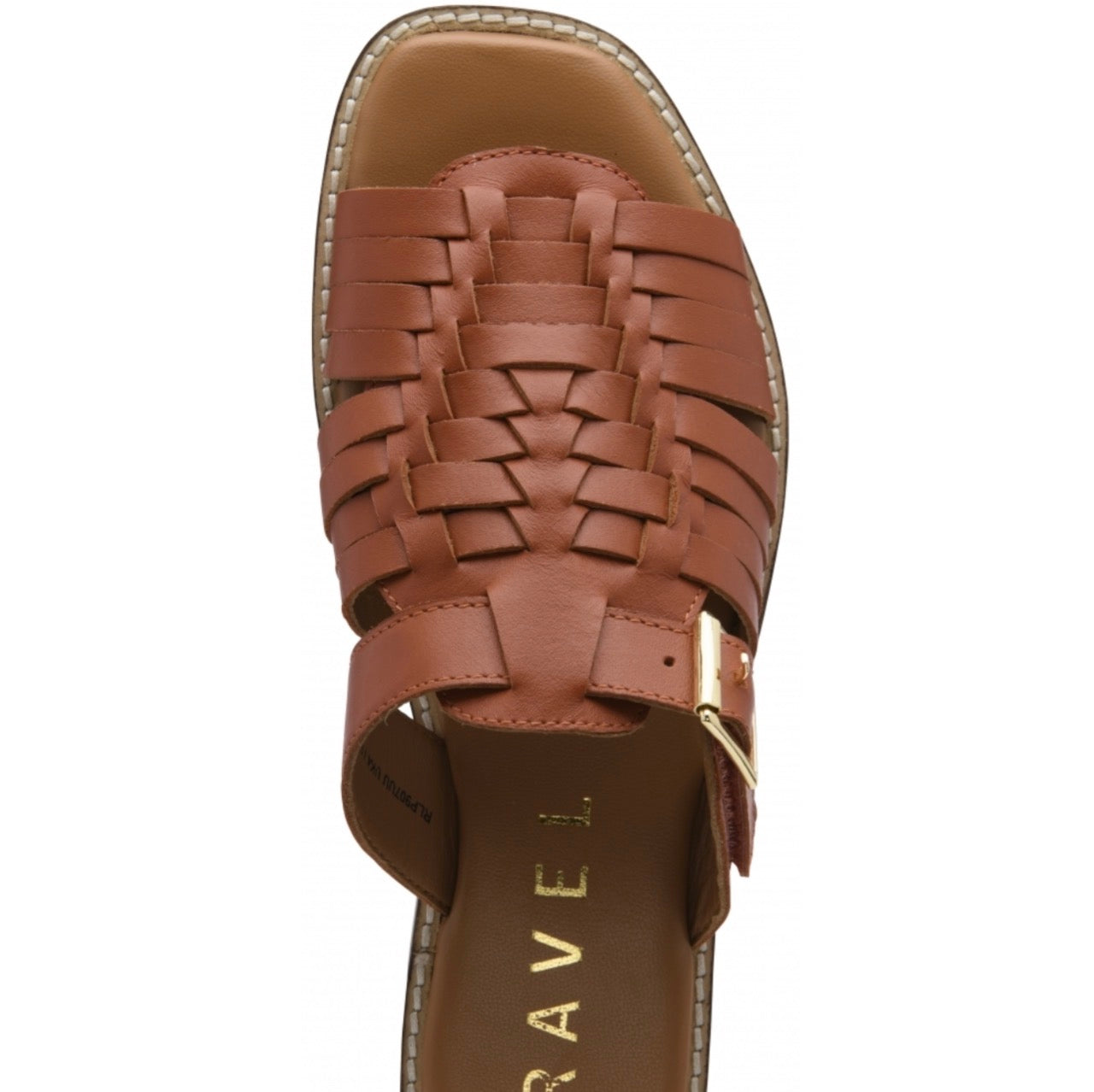 Ravel Orange Leather Dene Flat Mule Sandals