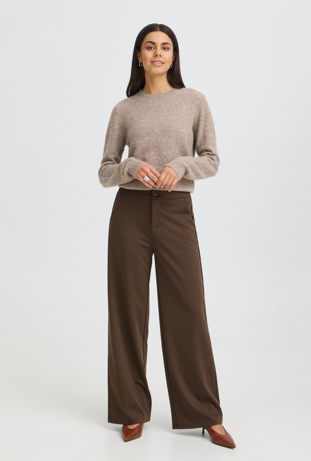 Fransa Blazer Trousers - Hot Fudge