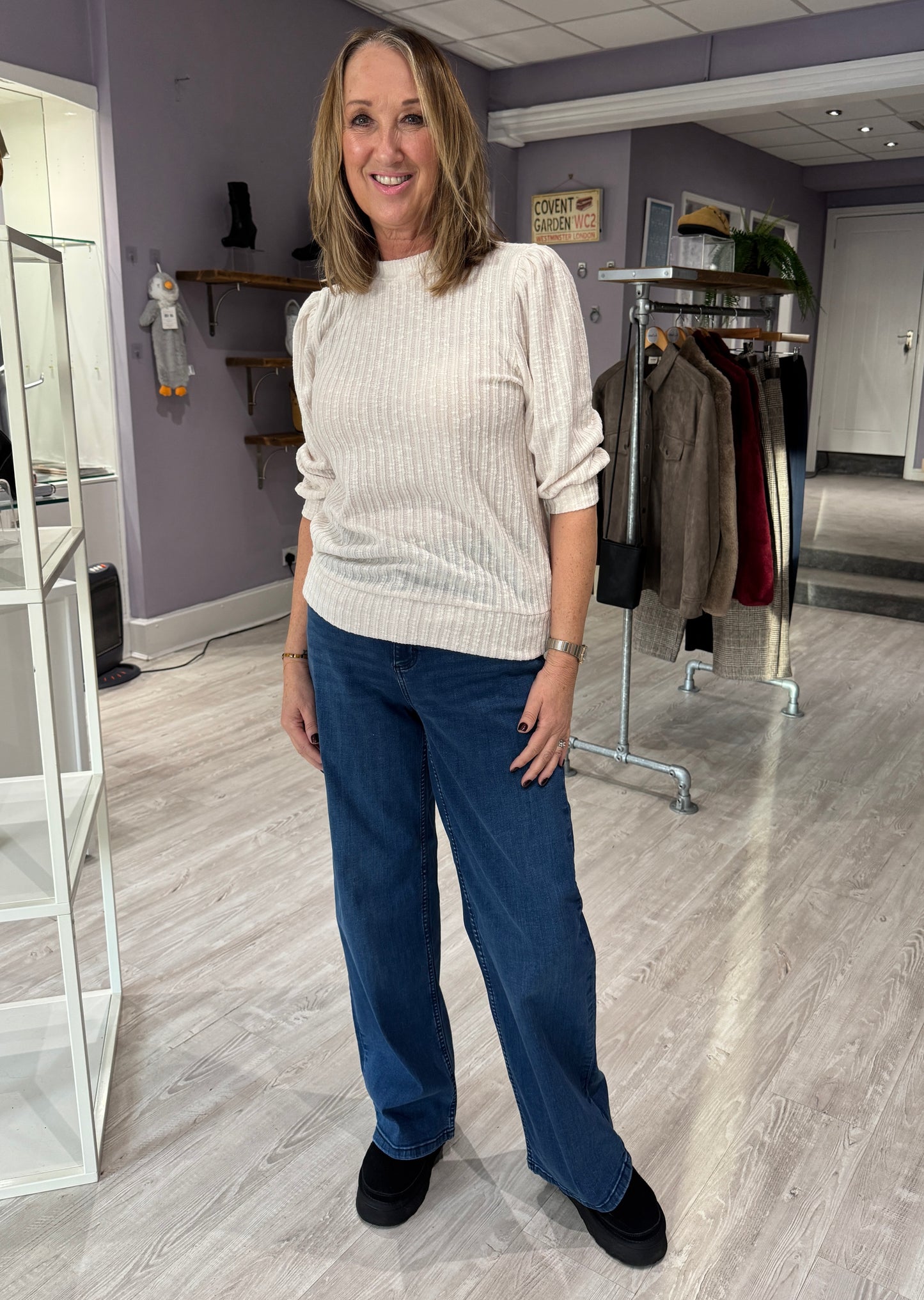 Fransa Over Hanna Jeans 3 - Mid Blue Denim