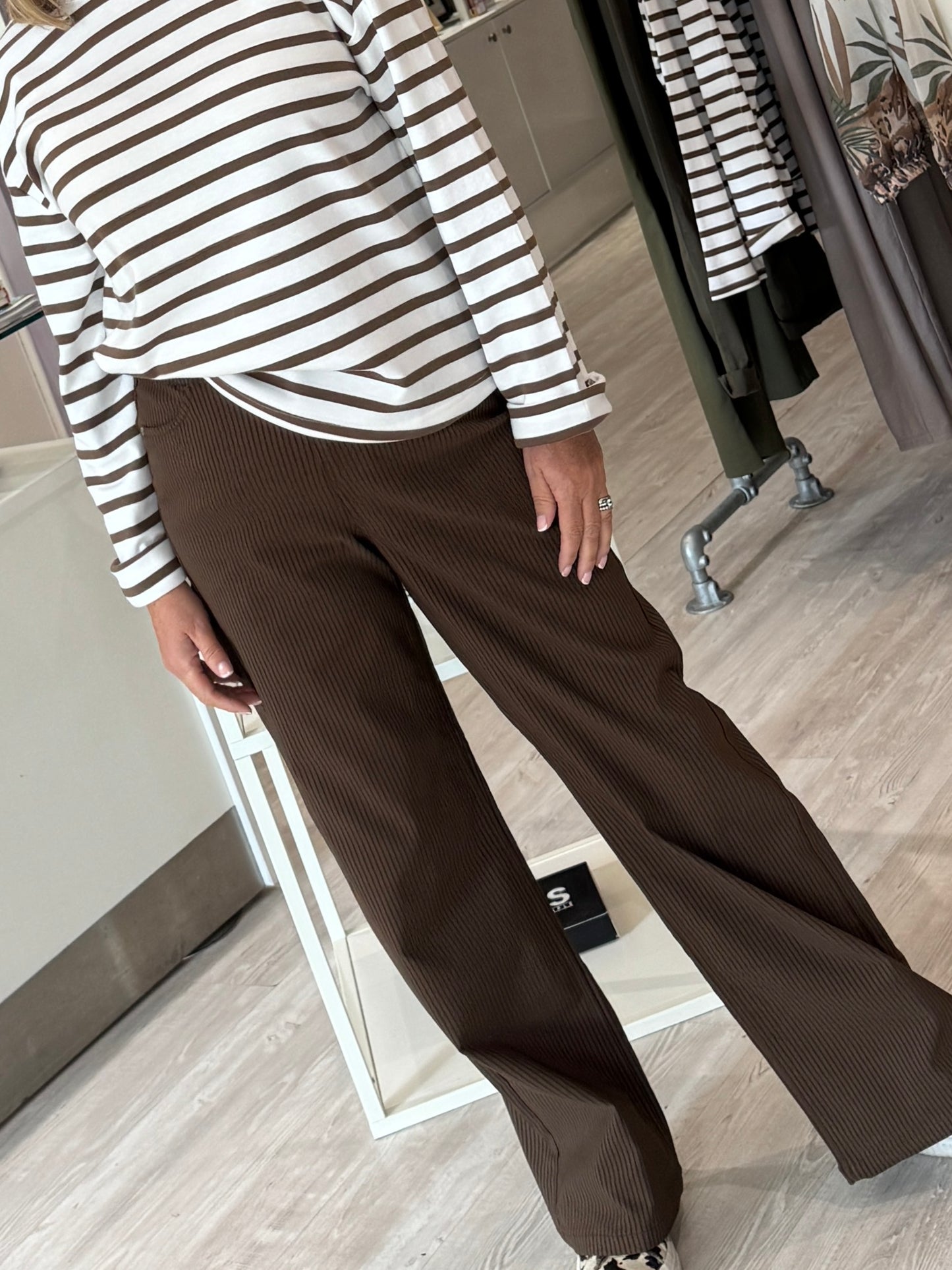 Fransa Ena Jeans - Rum Drum Stripe/Brown