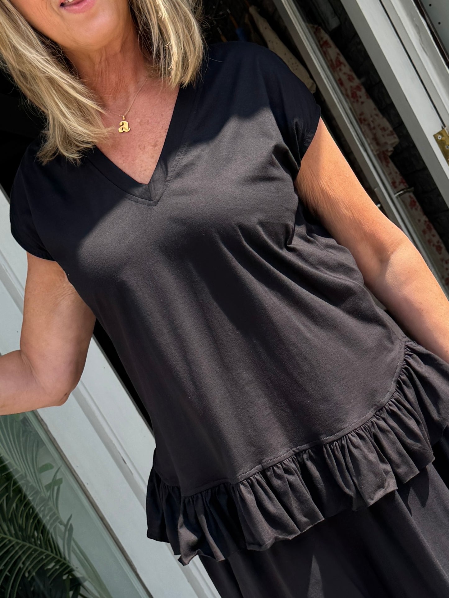 Religion Innuendo Top - Black